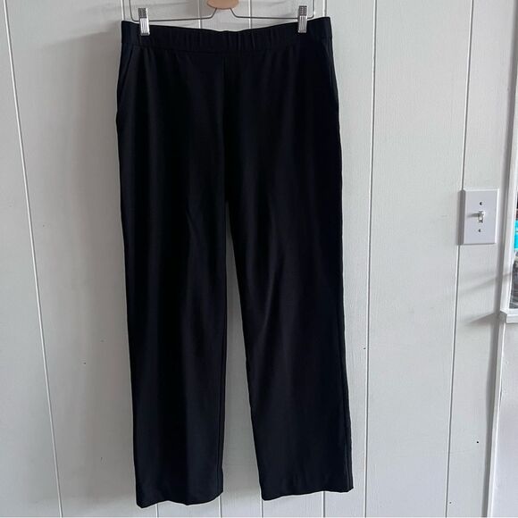 Eileen Fisher Black Viscose Blend Pull On Elastic Waist Pants - Picture 1 of 10
